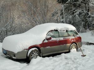 My Subaru after a dusting of snow.
